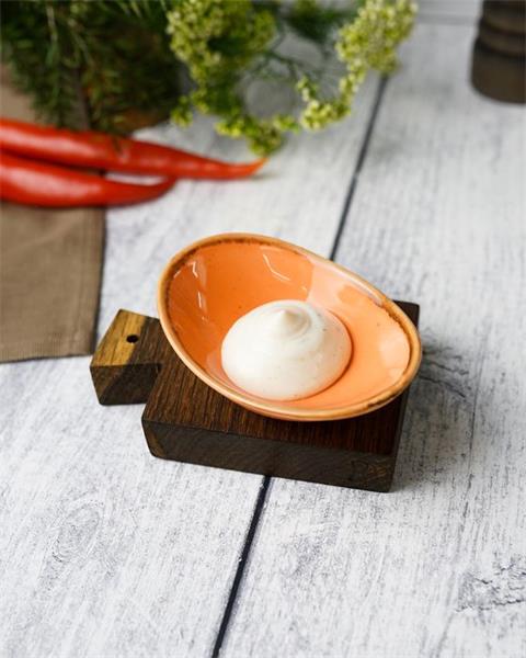 Соусник овальный 7х11 см фарфор цвет оранжевый Seasons