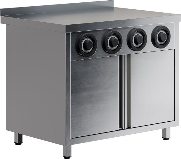 Стол-тумба с диспенсерами для стаканов RESTOINOX СПЗРД4-10/6-Б