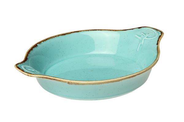 Форма для запекания d 17 см h 4 см (L c ручками  22 см) фарфор цвет бирюзовый Seasons