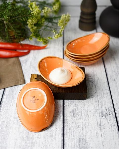 Соусник овальный 7х11 см фарфор цвет оранжевый Seasons