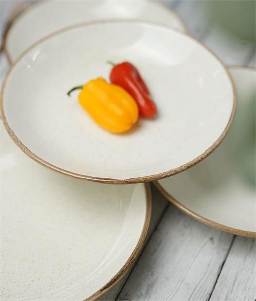 Тарелка глубокая 21 см безбортовая фарфор цвет бежевый Seasons