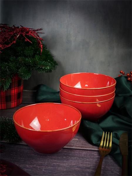 Салатник d 14 см h 7 см 550 мл фарфор цвет красный Seasons