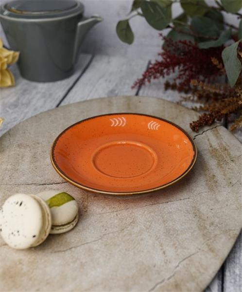 Блюдце 16 см фарфор цвет оранжевый Seasons