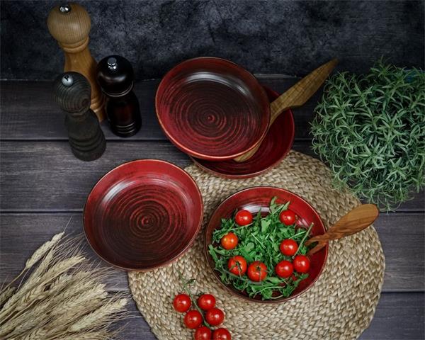 Набор салатников Lykke Red 400 мл, 4 шт