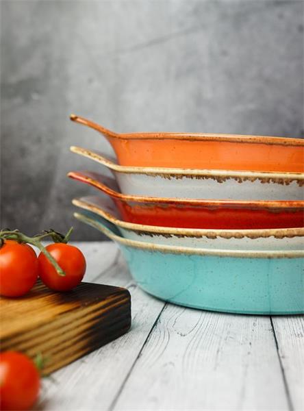 Форма для запекания d 21 см h 5,5 см (L c ручками  27 см) фарфор цвет бежевый Seasons