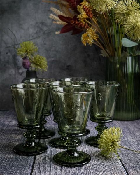 Бокал для вина 240 мл, h 14,1 см, d 8,5 см, цвет оливковый ABEILLE  OLIVE (замена 611014)