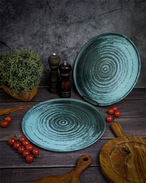 Набор тарелок с вертикальным бортом Lykke Turquoise 30 см, 2 шт