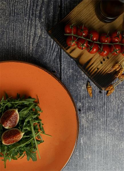 Тарелка 28 см безбортовая фарфор цвет оранжевый Seasons