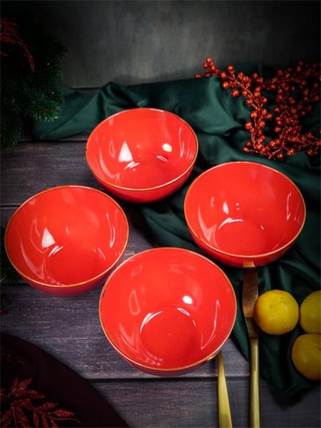 Салатник d 14 см h 7 см 550 мл фарфор цвет красный Seasons