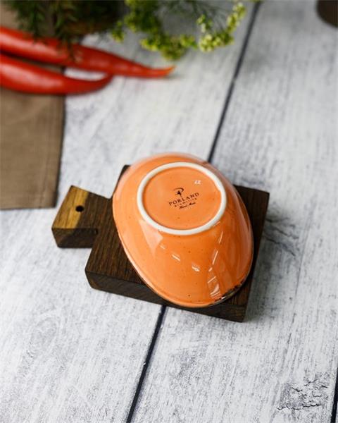 Соусник овальный 7х11 см фарфор цвет оранжевый Seasons