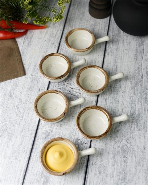 Соусник-сковорода d 6 см фарфор цвет бежевый Seasons