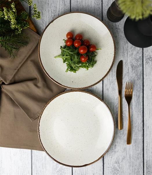 Тарелка 24 см безбортовая фарфор цвет бежевый Seasons