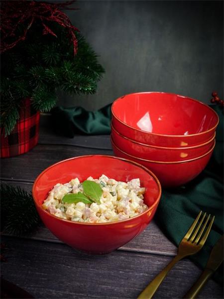 Салатник d 14 см h 7 см 550 мл фарфор цвет красный Seasons