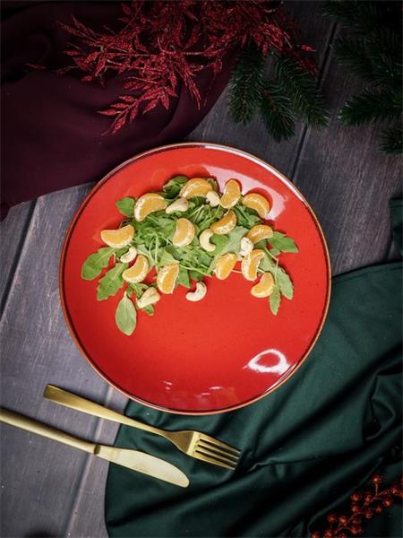 Тарелка глубокая 26 см безбортовая фарфор цвет красный Seasons