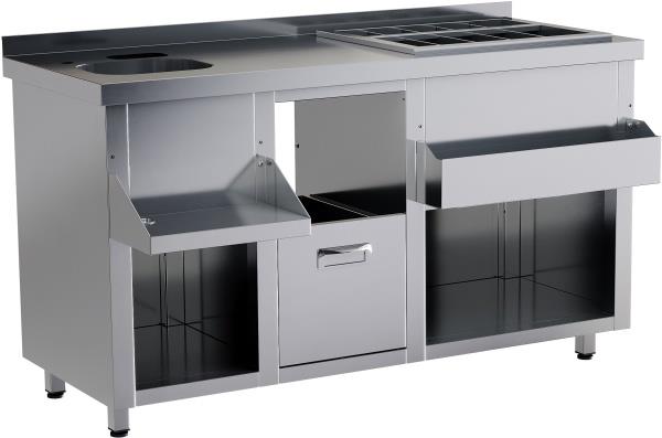 Барная станция RESTOINOX БСЗ1-15/7-03 без ящиков и вертушки
