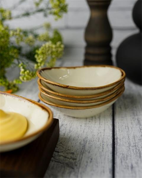 Соусник овальный 7х11 см фарфор цвет желтый Seasons