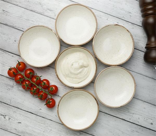 Porland Набор соусников Сизонс 9 см (6 предметов), бежевый, 95 мл