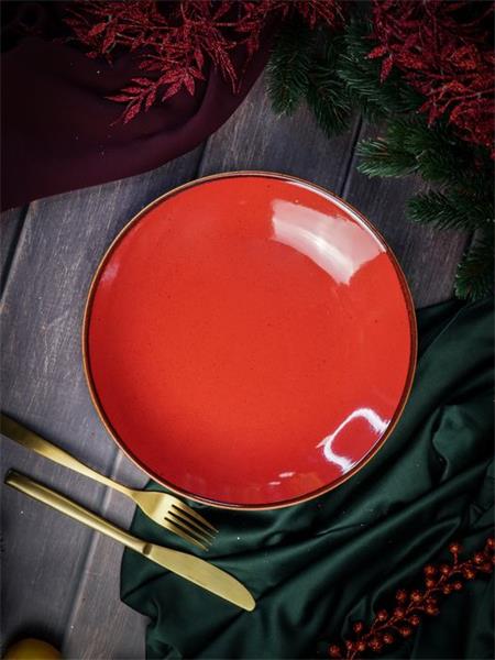 Тарелка глубокая 26 см безбортовая фарфор цвет красный Seasons