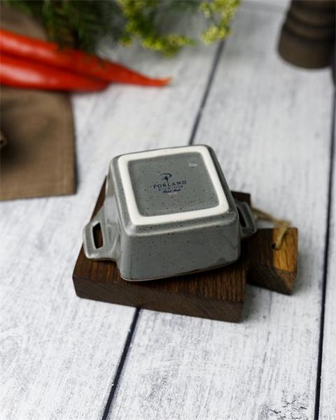 Соусник квадратный с 2-мя ручками 7х10 см h 4.2 см фарфор цвет темно-серый Seasons