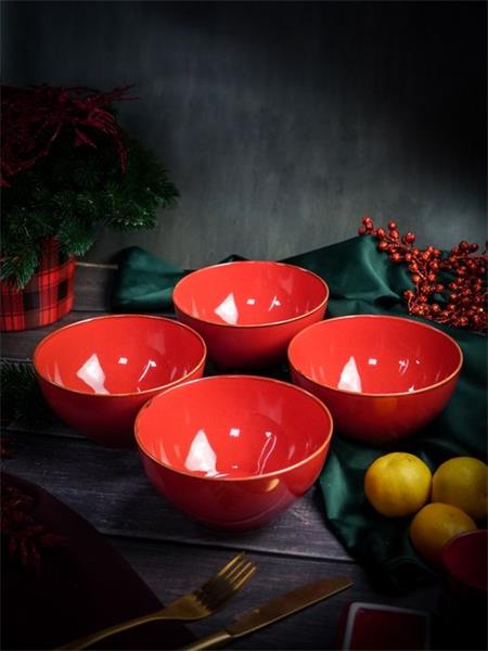 Салатник d 14 см h 7 см 550 мл фарфор цвет красный Seasons