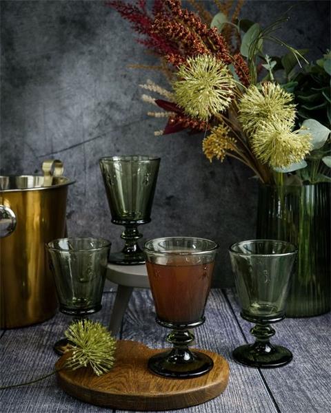 Бокал для вина 240 мл, h 14,1 см, d 8,5 см, цвет оливковый ABEILLE  OLIVE (замена 611014)