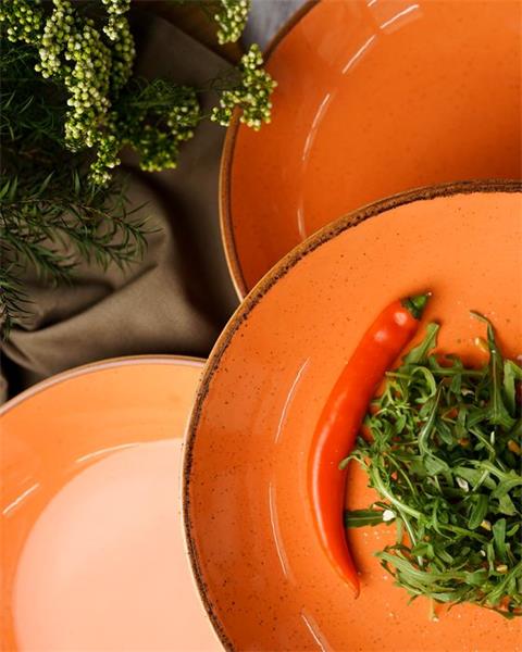 Тарелка глубокая 26 см безбортовая фарфор цвет оранжевый Seasons