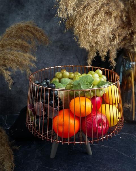 Корзина для фруктов d 30 см, h 15,5 см, металл, цвет медный 