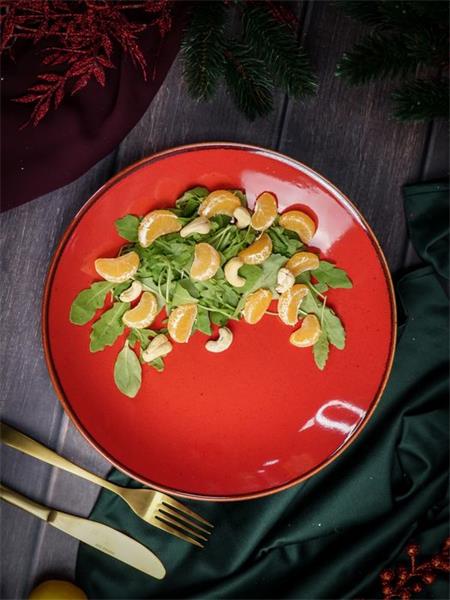 Тарелка глубокая 26 см безбортовая фарфор цвет красный Seasons