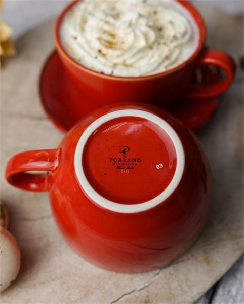 Чашка 340 мл фарфор цвет красный Seasons