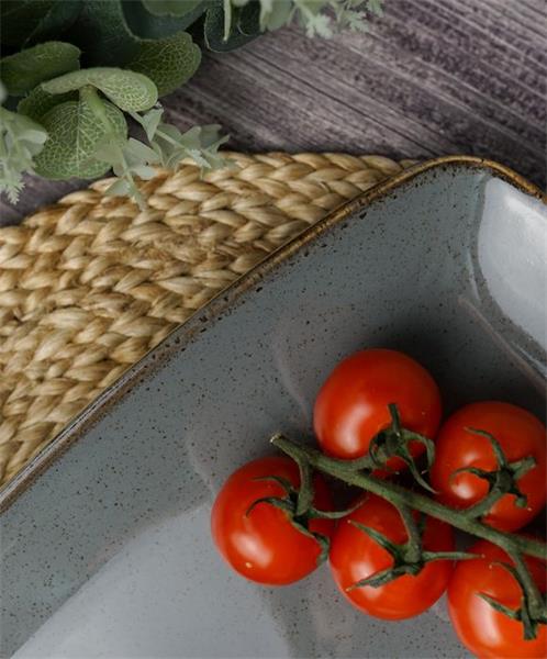 Тарелка прямоугольная 31*18 см фарфор цвет темно-серый Seasons