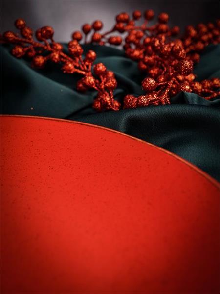 Тарелка 28 см безбортовая фарфор цвет красный Seasons