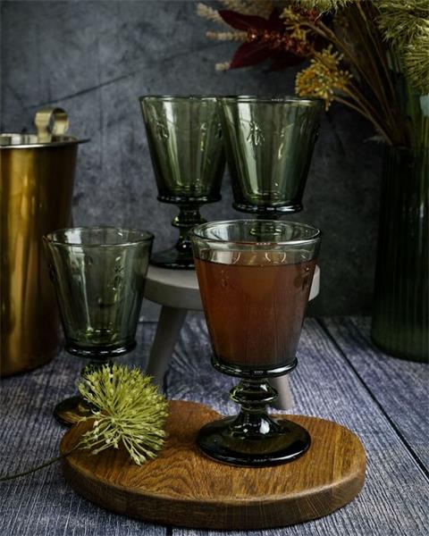 Бокал для вина 240 мл, h 14,1 см, d 8,5 см, цвет оливковый ABEILLE  OLIVE (замена 611014)