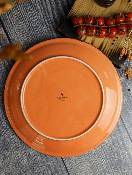 Тарелка 28 см безбортовая фарфор цвет оранжевый Seasons