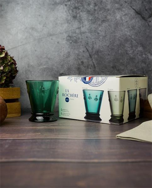 Набор из 4 разноцветных стаканов  260 мл, h 10,3 см, d 8,4 см , ABEILLE