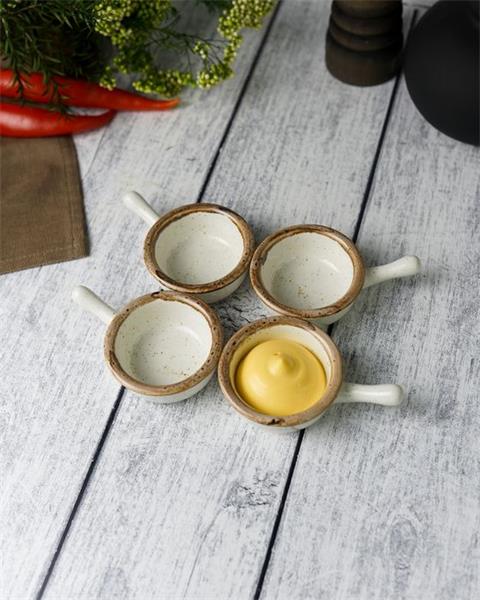 Соусник-сковорода d 6 см фарфор цвет бежевый Seasons