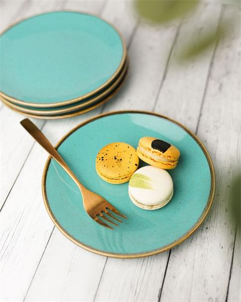 Porland Набор десертных тарелок 18 см (4 предмета), бирюзовый