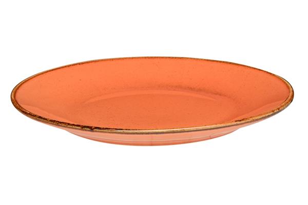 Тарелка 28 см безбортовая фарфор цвет оранжевый Seasons