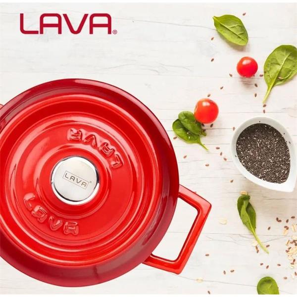 Кастрюля 1,33 л,  d 16 см, с крышкой, чугун, цвет красный