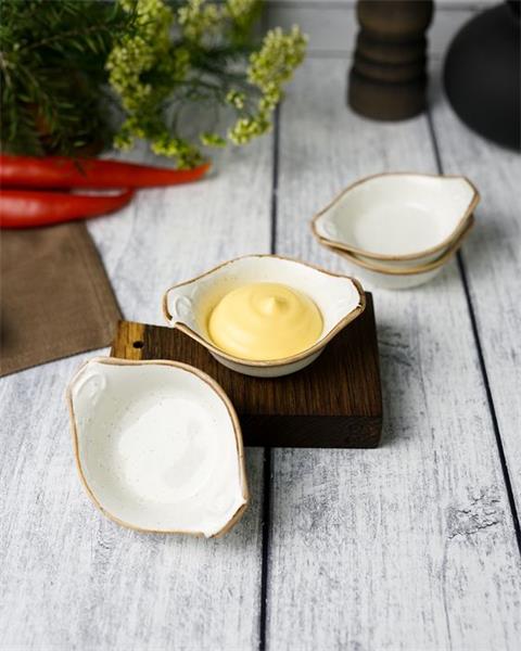 Соусник с ручками d 7 см фарфор цвет бежевый Seasons