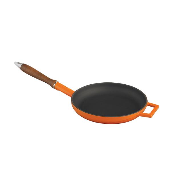 Сковорода с деревянной ручкой и стеклянной крышкой (Ø)24cm.