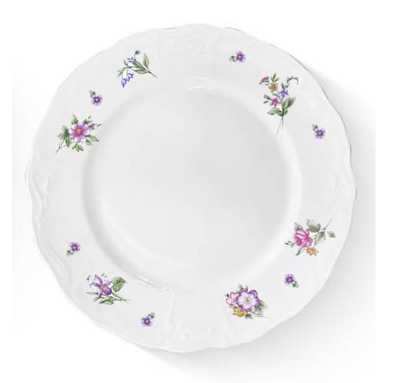 Тарелка мелкая d 21 см h 2,6 см, фарфор, Retro Garden