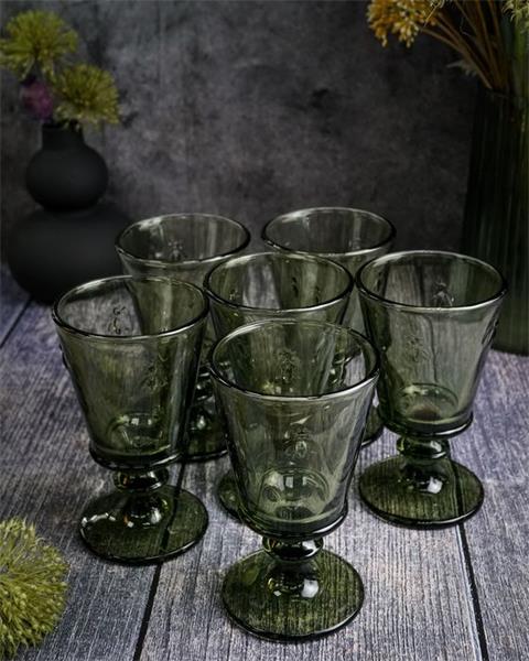 Бокал для вина 240 мл, h 14,1 см, d 8,5 см, цвет оливковый ABEILLE  OLIVE (замена 611014)