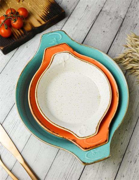 Форма для запекания d 21 см h 5,5 см (L c ручками  27 см) фарфор цвет бежевый Seasons