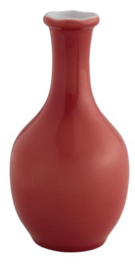 Ваза d 6,5 см h 12,6 см, фарфор, цвет белый / красный, Jane coral