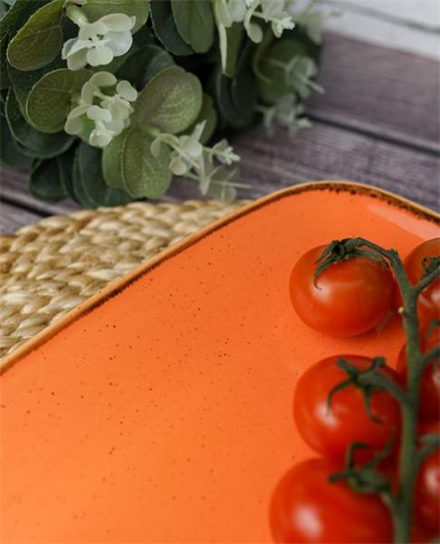 Тарелка прямоугольная 31*18 см фарфор цвет оранжевый Seasons