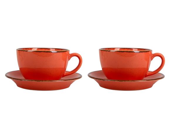 Porland Набор чайных пар 340 мл Сизонс (4 предмета), оранжевый