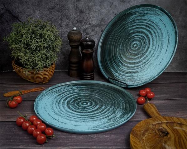 Набор тарелок с вертикальным бортом Lykke Turquoise 30 см, 2 шт