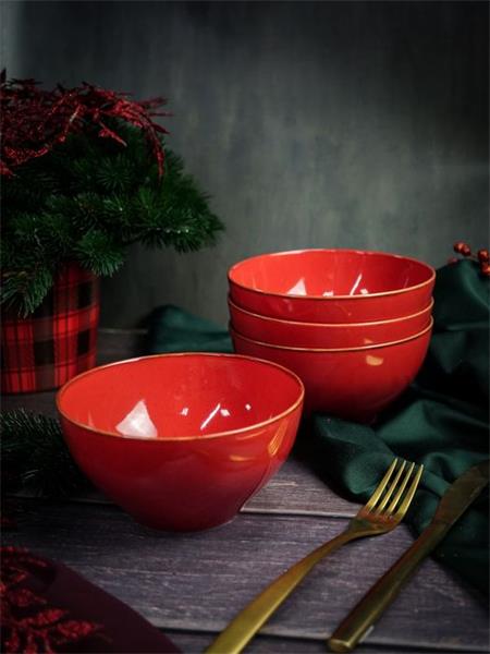 Салатник d 14 см h 7 см 550 мл фарфор цвет красный Seasons