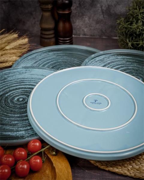 Набор тарелок с вертикальным бортом Lykke Turquoise 27 см, 4 шт