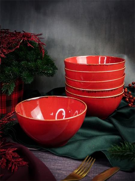 Салатник d 16 см h 8.5 см 770 мл фарфор цвет красный Seasons